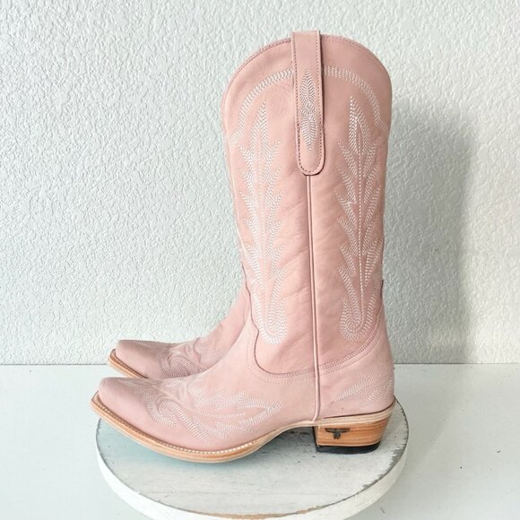 Lane LEXINGTON Womens Pink Cowboy Boots 9 Western Cowgirl Mid Calf Pointed Toe - Picture 4 of 11